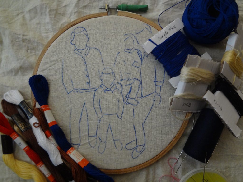 Transfer photo to fabric for embroidery
